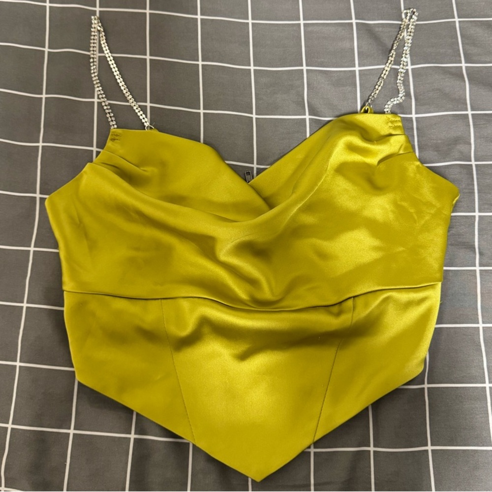 Satin Olive Green Cami Top